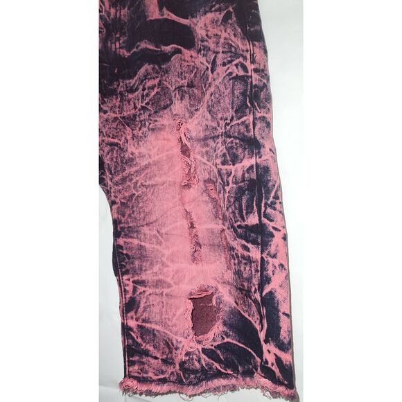 Track 23 Intelligent Design Distressed Shorts Black Acid wash Mens Size 34 Y2K - Picture 2 of 11